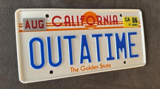 Outatime Back to the Future License Plate, multicolor   