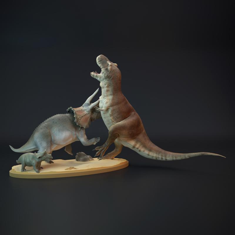 Tyrannosaurus Rex vs Triceratops scene