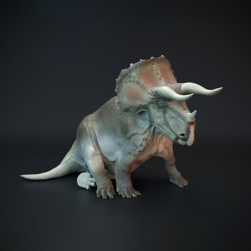 Triceratops resting dinosaur ceratopsian