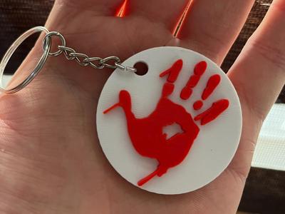 Bloody hand keychain