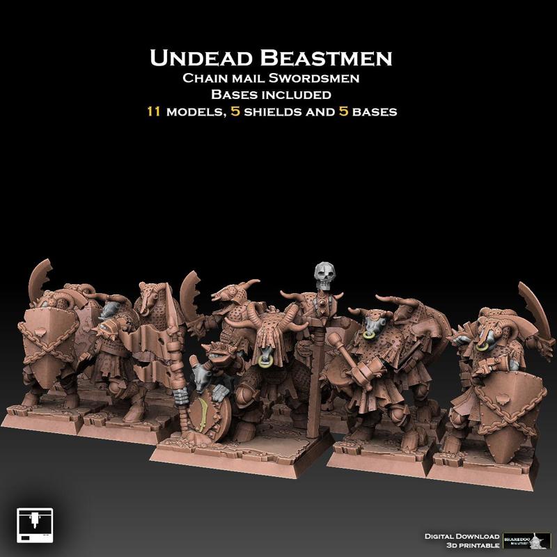 Undead Beastmen Chain Mail Swordsmen