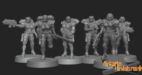 Megaset of space nuns anime figurines