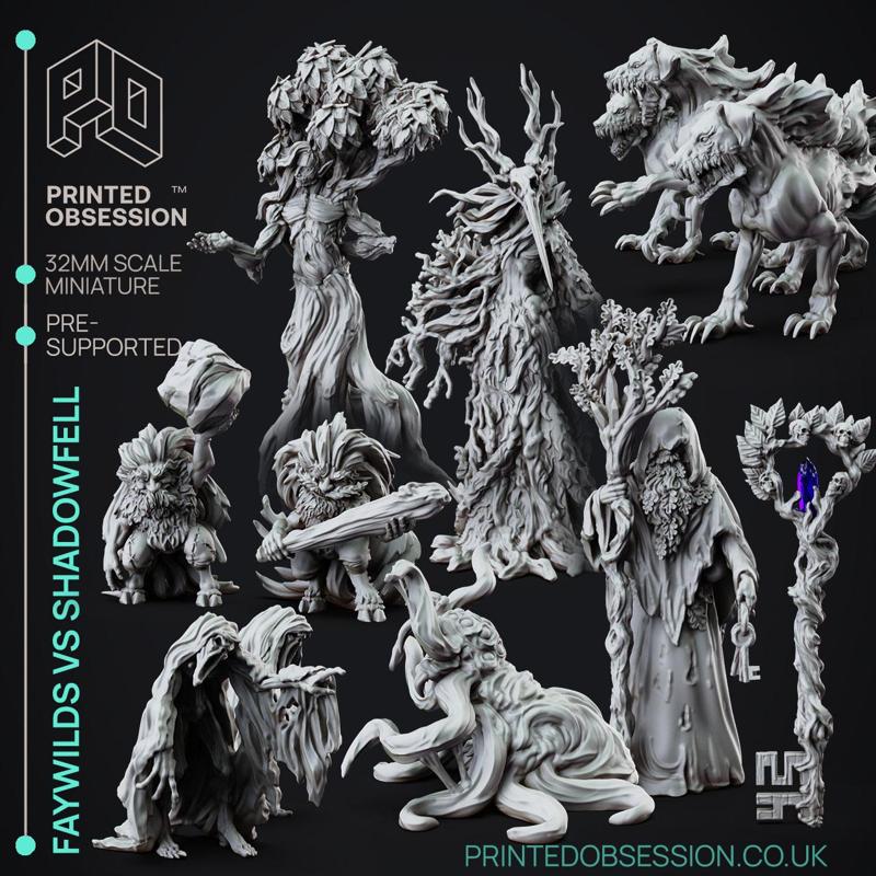 Faywild Vs Shadowfell 1 - 12 model set - PRESUPPORTED - 32mm scale
