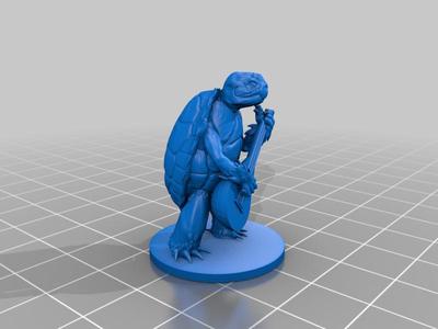 Tortle bard miniature
