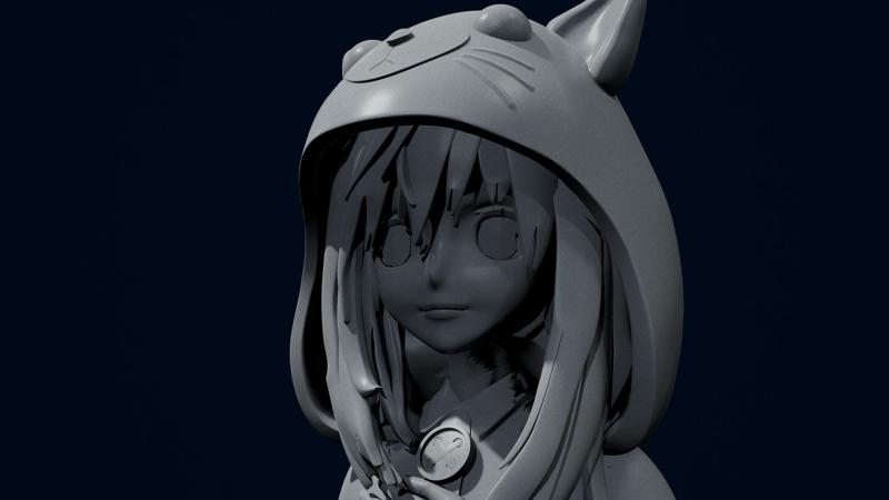 Etsuko in cat pj's 75mm