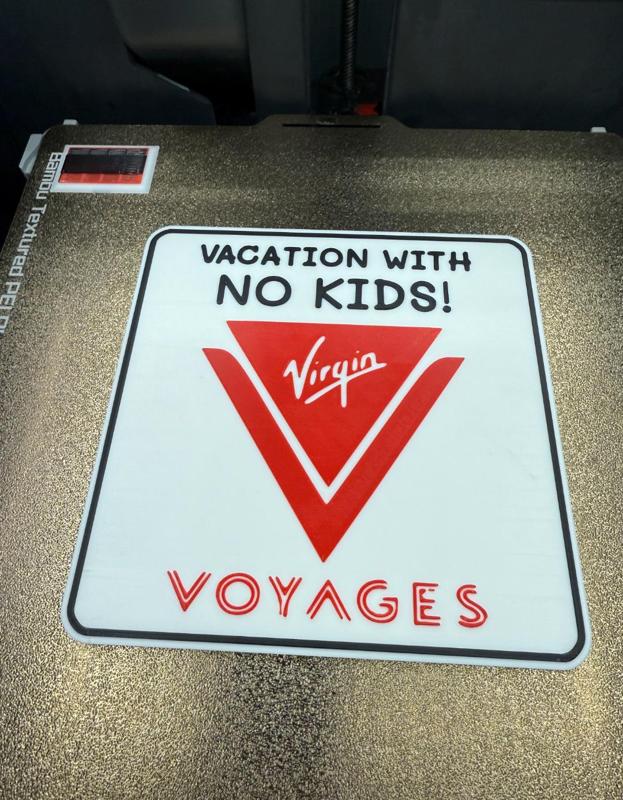 VACATION WITH NO KIDS VIRGIN VOYAGES DOOR SIGN 