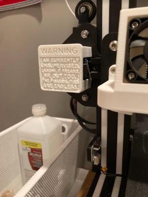 Warning Sign - Motor Cover for Ender 3 (Pro/V2)