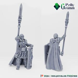 Tabletop fantasy miniature. Nymphs set. Oread warrior