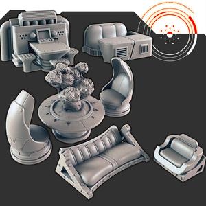 Sci-fi Scenry - Furnishings #1 [Support-free]