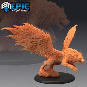 Winged Wolf Attacking / Dire Sky Wolves / Wild Flying Beast / Mountain Encounter