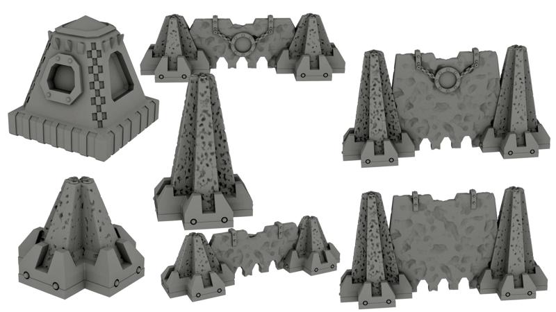 Tanks traps with optional low / tall walls