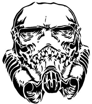 Storm Trooper skull stencil