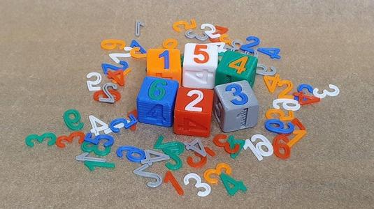 Dice with custom color numbers