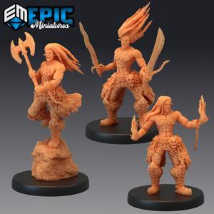 Fire Genasi Set / Flame Handler / Magic Male Warrior / Burning Land / Elemental Creature