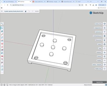 4 player penny hockey board   