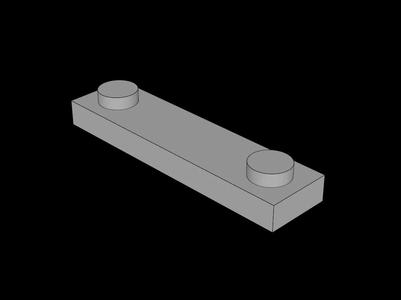 Lego Compatible (92593.dat) Plate  1 x  4 with Two Studs   