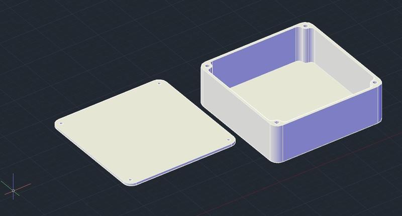 Square box 15cm x 15cm x 5cm with M3 heat inserts