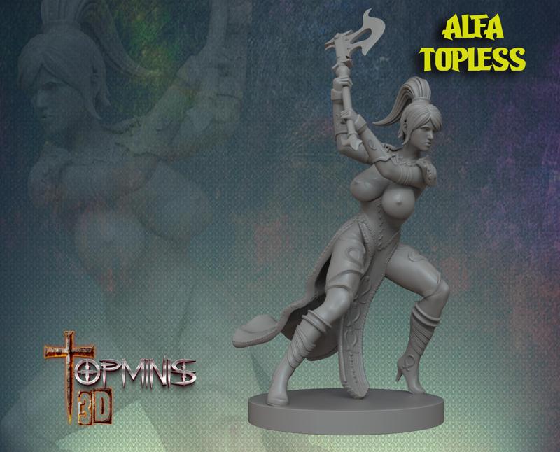 GUERRERA DESNUDA PARA JUEGOS DE ROLL