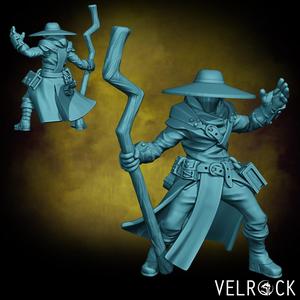 Male Bounty Hunter Wizard with Staff (PRESUPPORTED)