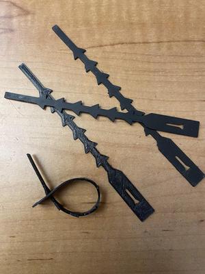 Cable ties in TPU/vinyl (OpenSCAD Customizer)