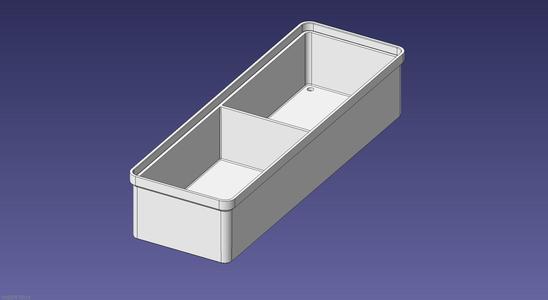 1x3 units, half height, 1x2 grid Stackable Insertbox