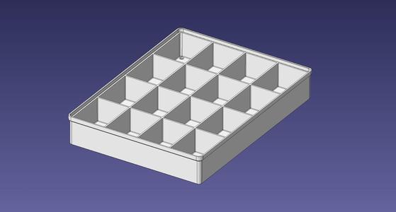 3x4 units, half height, 4x4 grid Stackable Insertbox
