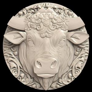 3D Model STL File for CNC Router/Laser & 3D Printer A Bull with a Tortoise Shell and Electric Horns