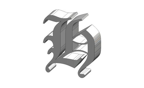 H Letter Old English Text MT Font