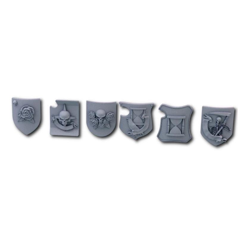 Black rose knights shields set