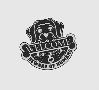 Dog Welcome for Door with Welcome