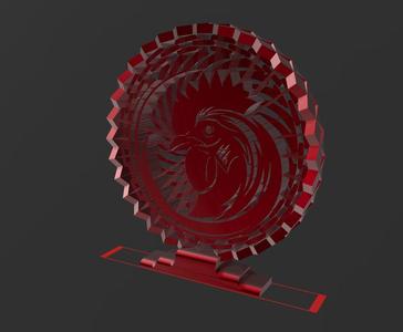 Rooster Head a31 - 02 - Suspended - 2D- Thread Art STL
