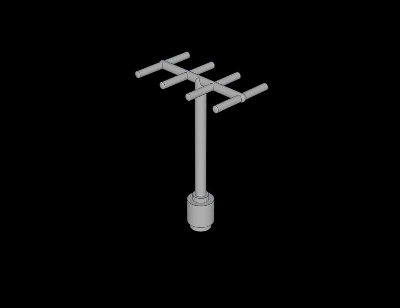 Lego Compatible (3144.dat) Antenna  5H with Side Spokes