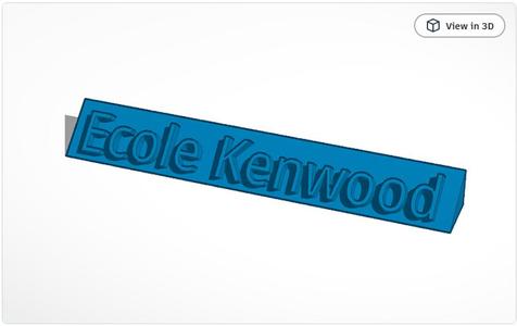 Ecole Kenwood Desk Plate