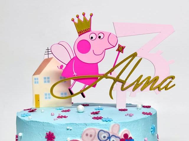 Topper cake Pepa Pig , modificable no ams