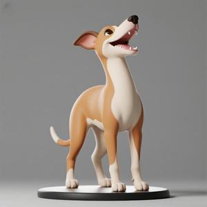 1109 Colorful Laughing Galgo Dog on Base, pug, dachshund, poodle, cat, dog, monkey, elephant, beagle, bear, lion, fox, bull terrier, pomeranian, galgo, wolf, doberman pinscher, newfoundland, crocodile
