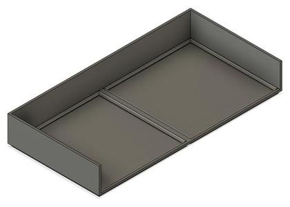 Gridfinity Tray 2x1 open side (23mm High) GF23-002D
