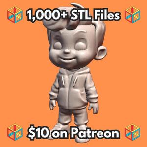 Cartoon Boy with Stylish Hair and Hoodie MineeForm FDM 3D Print STL File