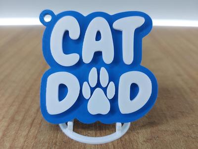 Cat Dad Keychain