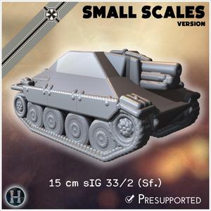 15 cm sIG 33/2 (Sf.) auf Jagdpanzer 38(t) (small scales version) - Germany Eastern Western Front Normandy Stalingrad Berlin Bulge WWII 4mm 6mm 10mm 12mm