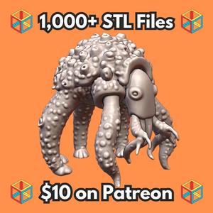 28mm Sci-Fi Biohazardous Monster with Tentacles for Galactic Adventures MineeForm FDM 3D Print STL File