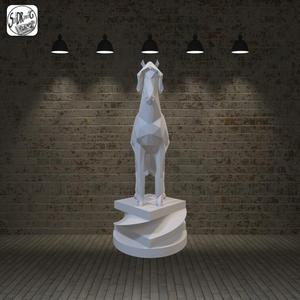 Maned Horse - LowPoly - Bust - Full - Perfect Design - Easy Print - Decor - SoliDRawinGS0443