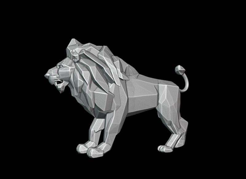 Low Poly Lion K147 Gift Bust Figure Unique & Detailed 3D Print Model