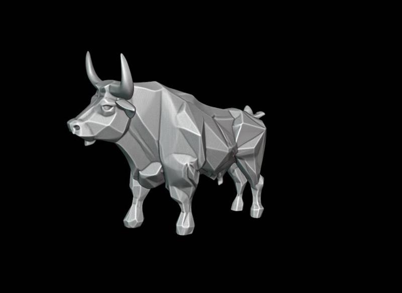 Low Poly Bull K145 Gift Bust Figure Unique & Detailed 3D Print Model