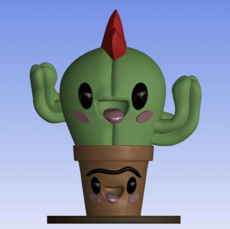 Kawaii punk cactus with pot.