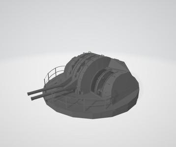 Japanese 12.7cm(5in)/40 Twin Type 89 mount