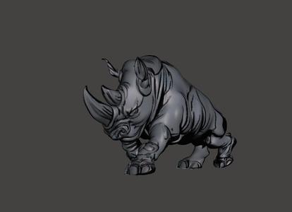 Angry Rhino I354 Gift Bust Figure Unique & Detailed 3D Print Model