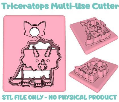 Triceratops polymer clay cutter STL file