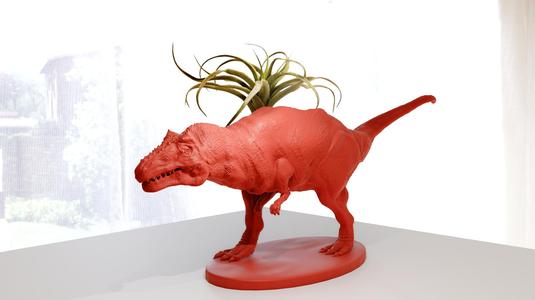 allosaurus leaning planter pot flower vase stl