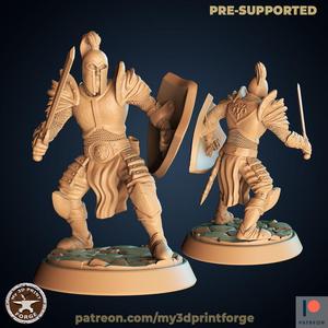 Human Warrior Shield Sword 32mm