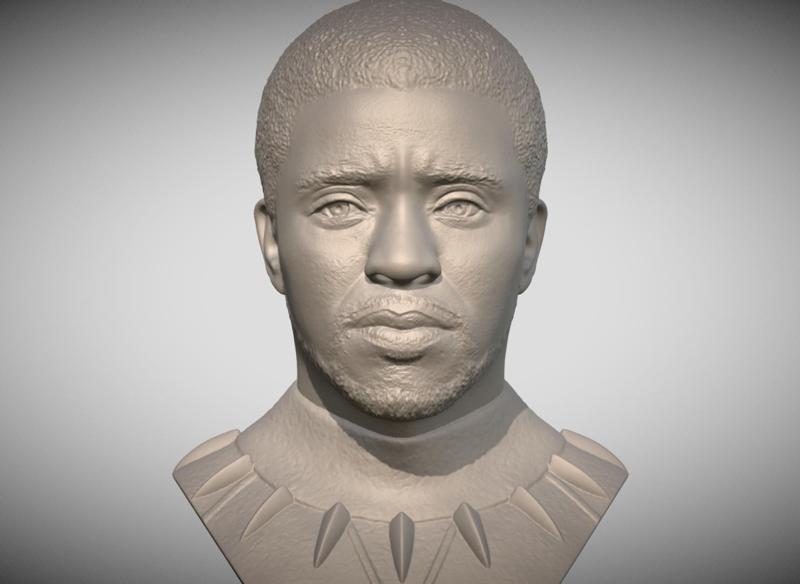 Chad Boseman as Black Panther bust for 3D printing